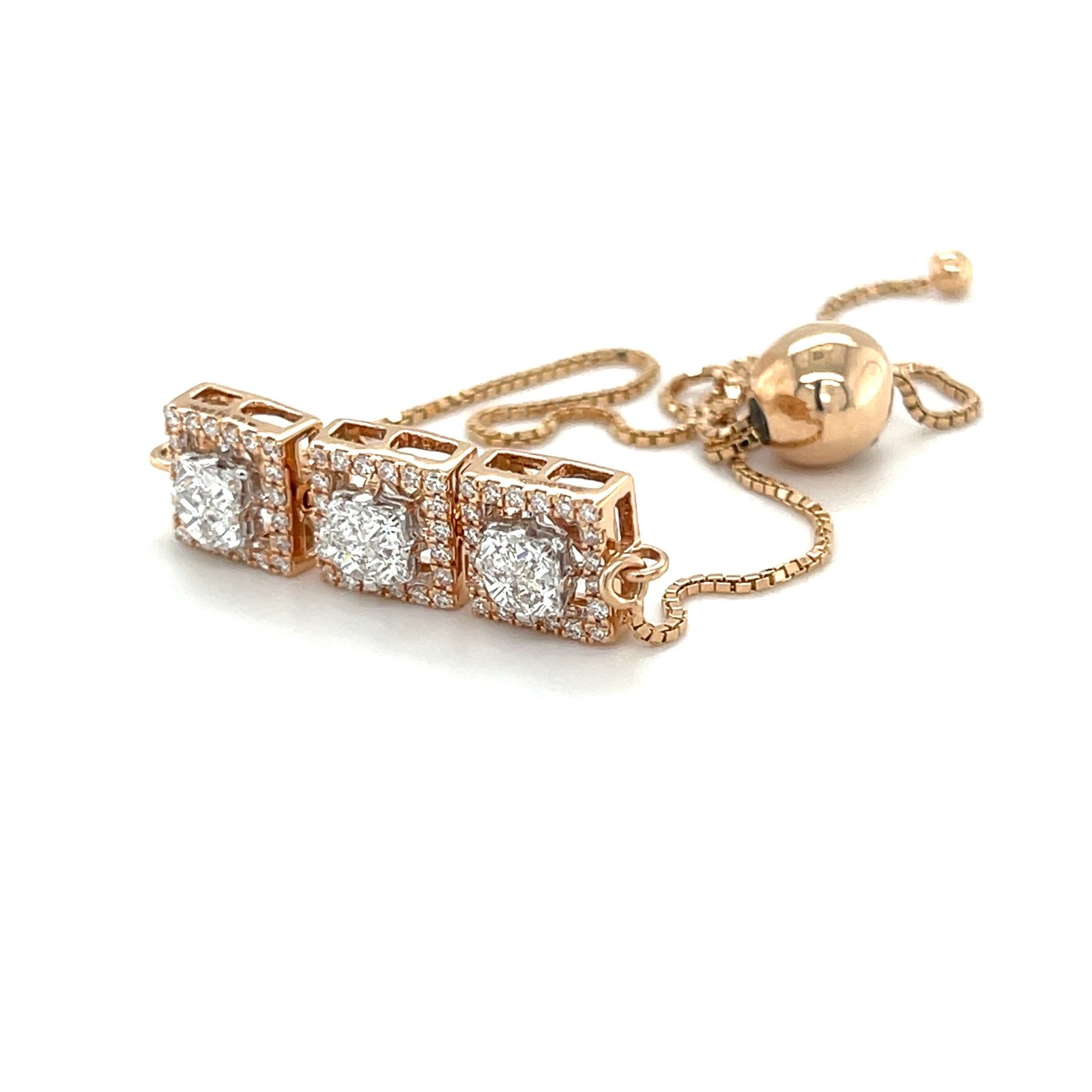 Diamond Tennis Bracelet with Adjustable Chain